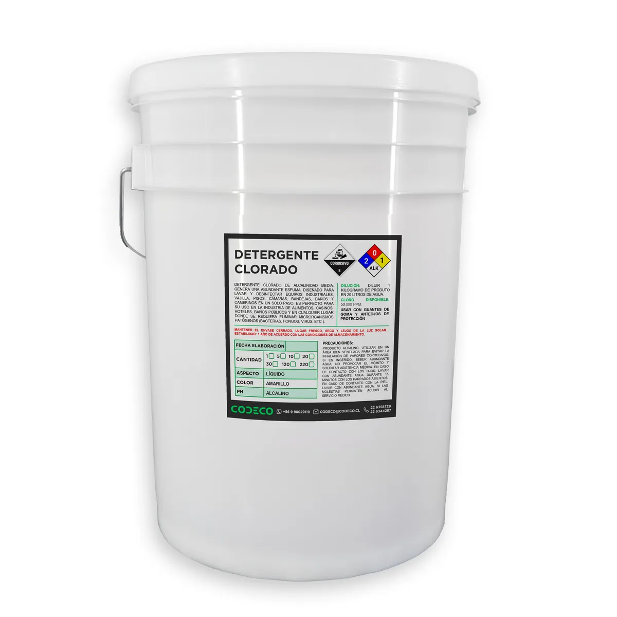 detergente clorado balde